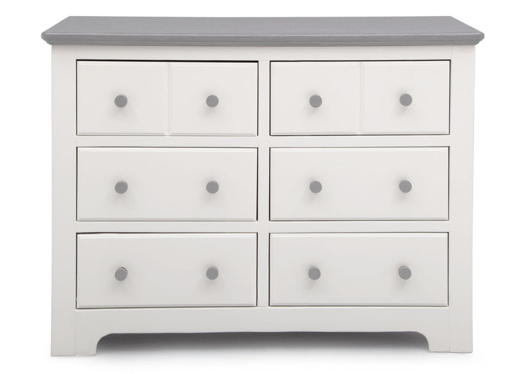 Delta Children Bianca with Rustic Haze (136) Providence 6 Drawer Dresser, Front View b2b