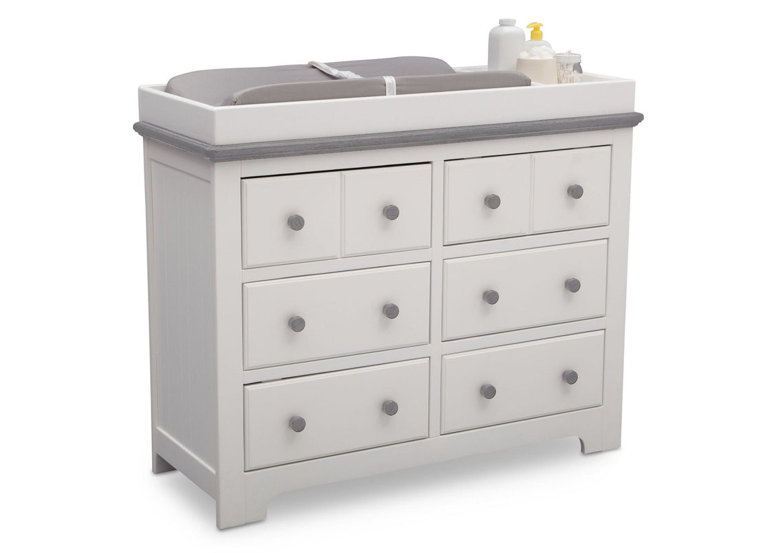Delta Children Bianca with Rustic Haze (136) Providence 6 Drawer Dresser, with Changing Tray b4b