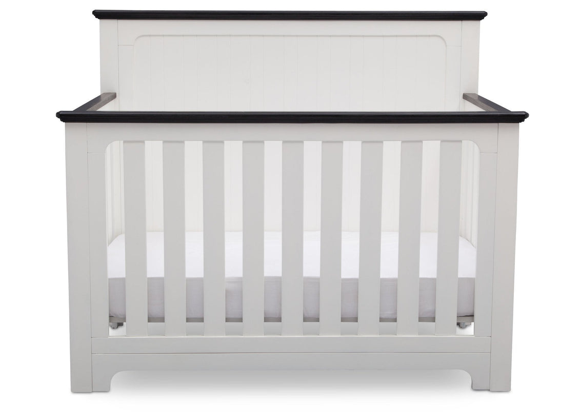 Delta Children Bianca with Rustic Ebony (135) Providence 4-in-1 Crib, Front View a3a