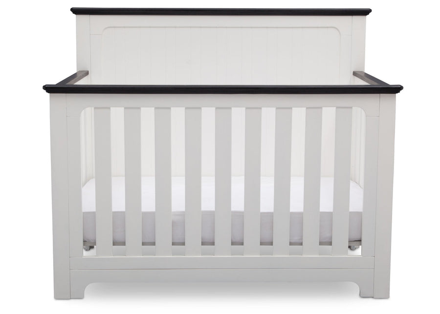 Delta Children Bianca with Rustic Ebony (135) Providence 4-in-1 Crib, Front View a3a 3-Providence 4-in-1 Crib