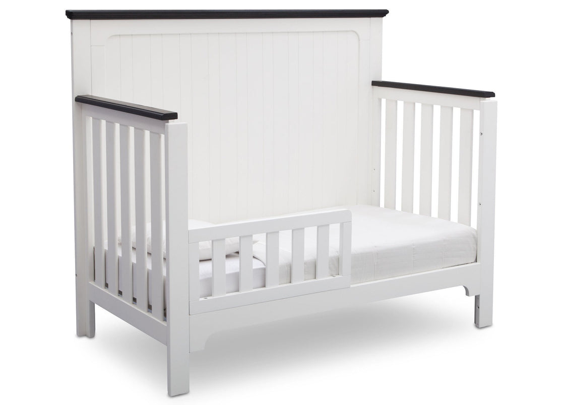Delta Children Bianca with Rustic Ebony (135) Providence 4-in-1 Crib, Toddler Bed Conversion a5a