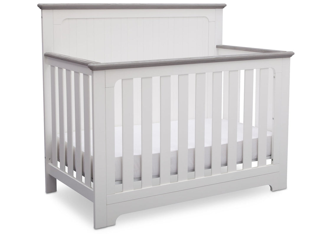 Delta Children Bianca with Rustic Haze (136) Providence 4-in-1 Crib, Angled View b4b
