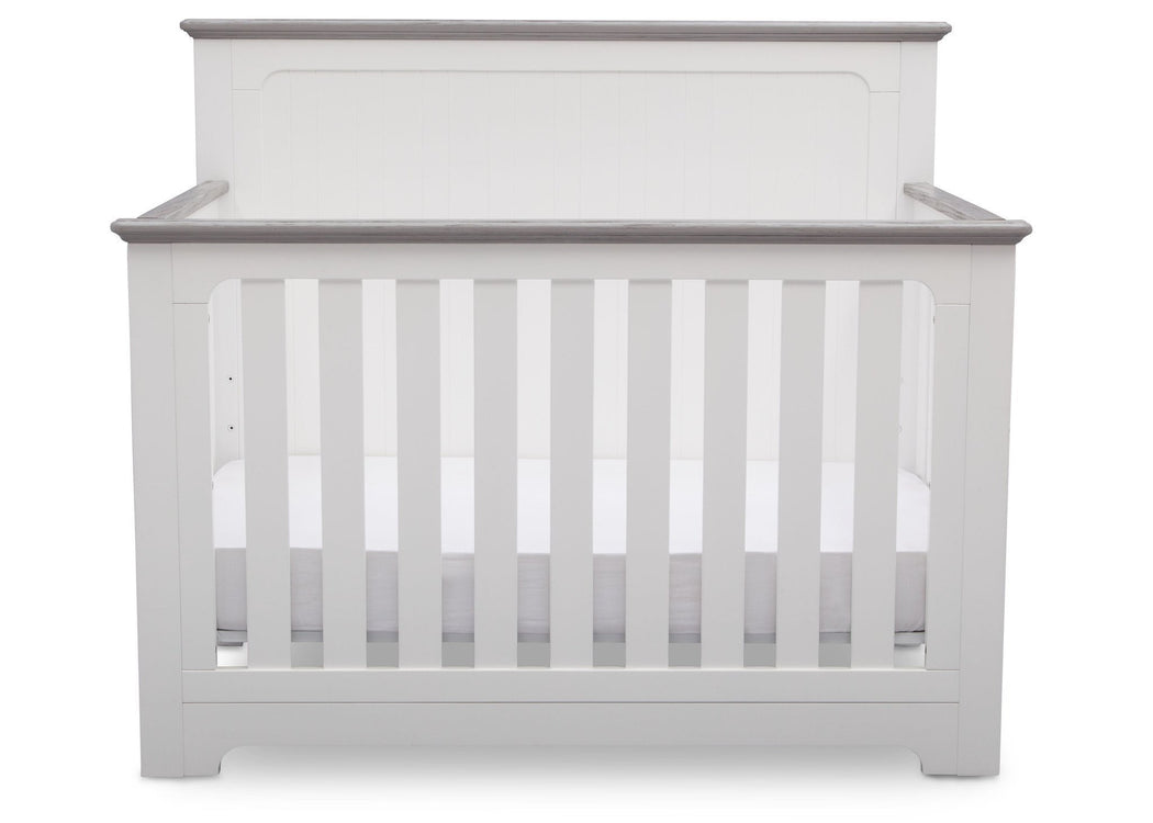 Delta Children Bianca with Rustic Haze (136) Providence 4-in-1 Crib, Front View b3b
