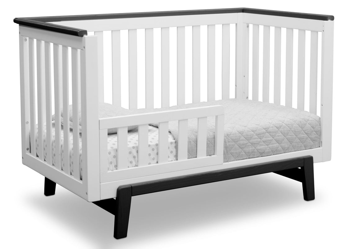 Delta Children Bianca with Rustic Ebony (135) Providence Classic 4-in-1 Convertible Crib (548650), Toddler Bed, a4a