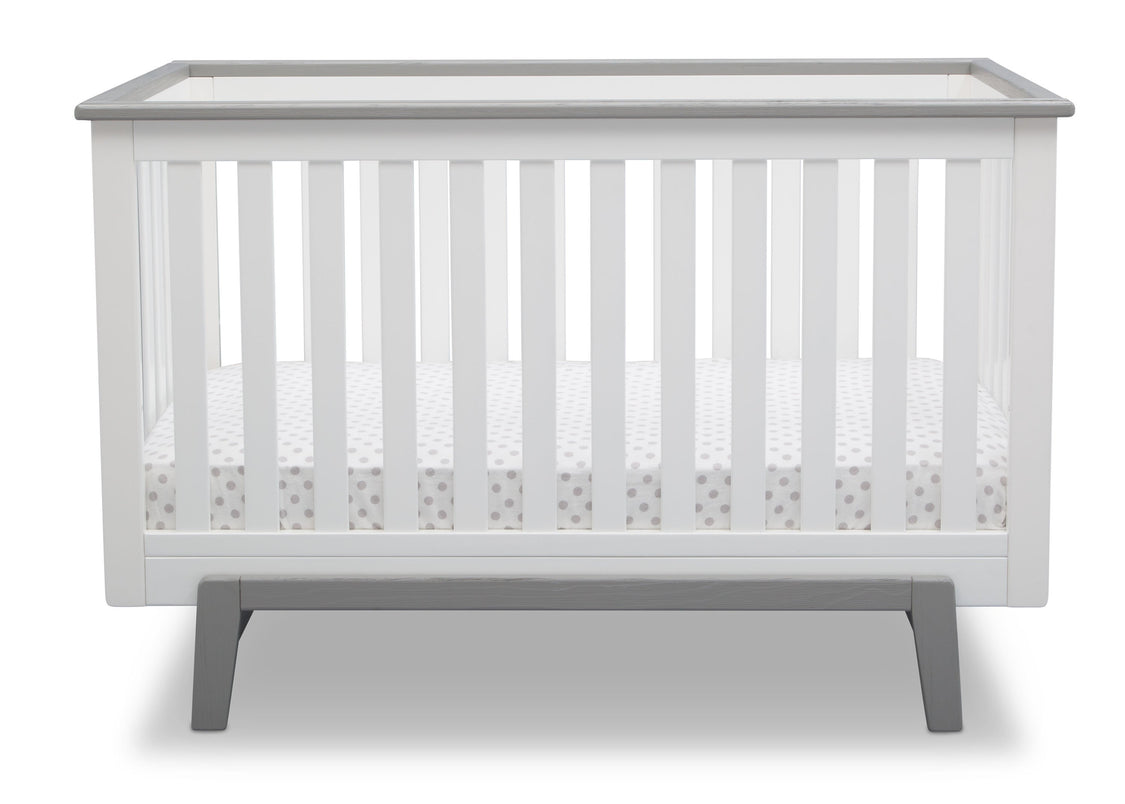 Delta Children Bianca with Rustic Haze (136) Providence Classic 4-in-1 Convertible Crib (548650), Straight, b2b