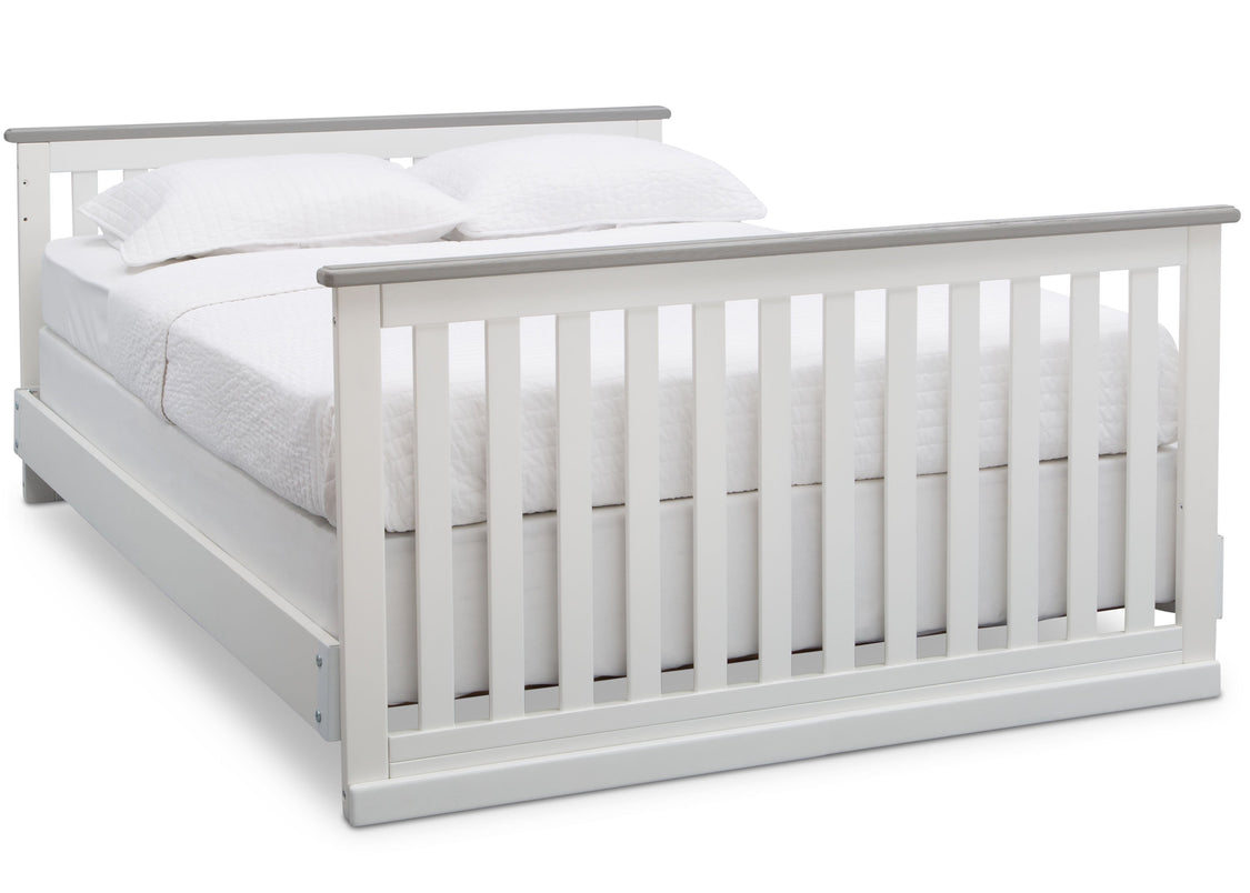 Delta Children Bianca with Rustic Haze (136) Providence Classic 4-in-1 Convertible Crib (548650), Full Size Bed, b6b
