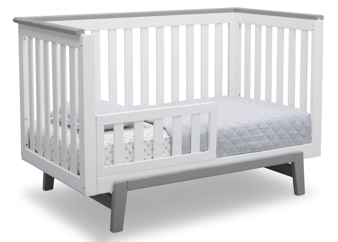 Delta Children Bianca with Rustic Haze (136) Providence Classic 4-in-1 Convertible Crib (548650), Toddler Bed, b4b