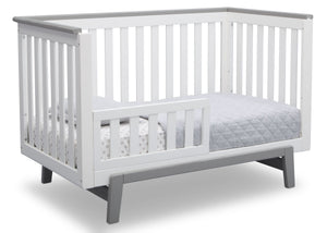 Delta Children Bianca with Rustic Haze (136) Providence Classic 4-in-1 Convertible Crib (548650), Toddler Bed, b4b 11