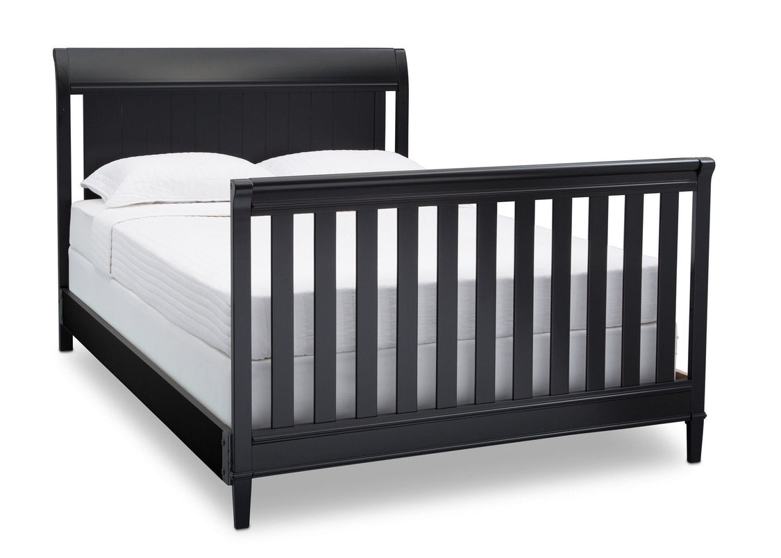 Delta Children Ebony (0011) New Haven 4-in-1 Crib, Angled Conversion to Full Size Bed, a6a