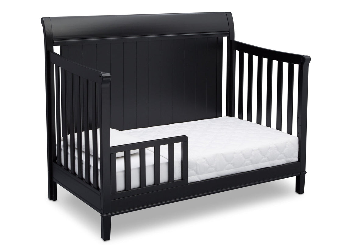 Delta Children Ebony (0011) New Haven 4-in-1 Crib, Angled Conversion to Toddler bed, a4a