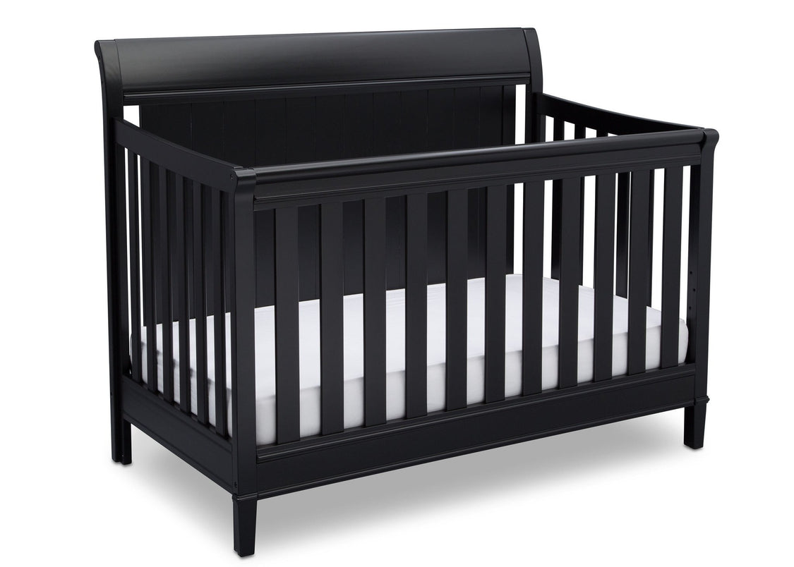 Delta Children Ebony (0011) New Haven 4-in-1 Crib, Side View, a3a