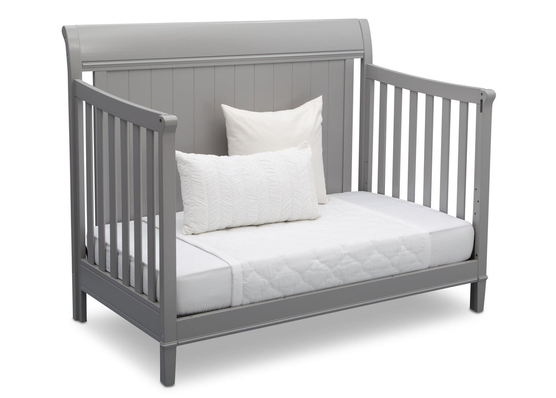 Delta Children Grey (026) New Haven 4-in-1 Crib, Angled Conversion to Daybed, b5b