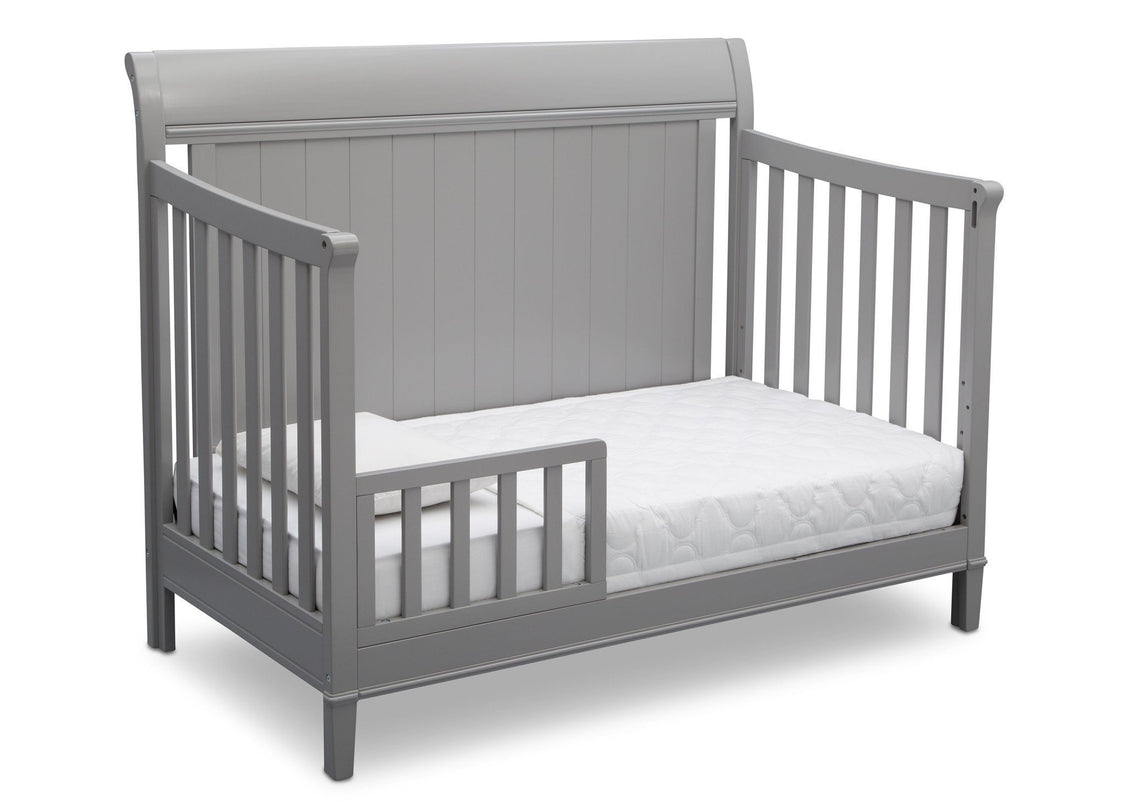 Delta Children Grey (026) New Haven 4-in-1 Crib, Angled Conversion to Toddler Bed, b4b