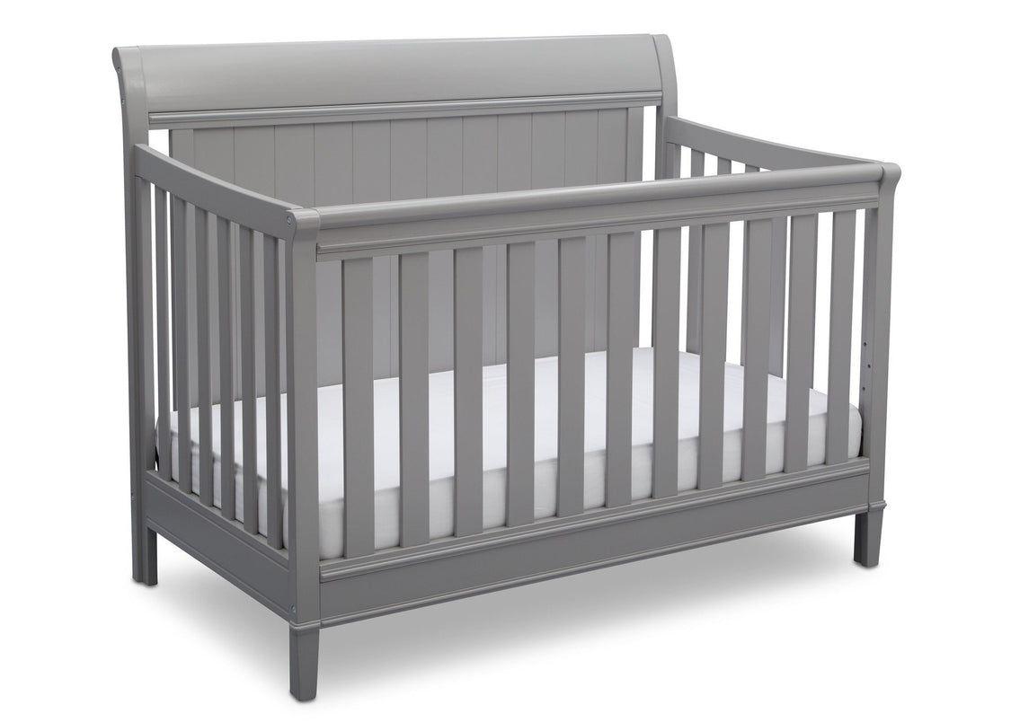 Delta Children Grey (026) New Haven 4-in-1 Crib, Angled View, b3b