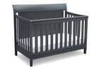 Delta Children Charcoal (029) New Haven 4-in-1 Crib, Angled View, c3c 15-New Haven 4-in-1 Crib
