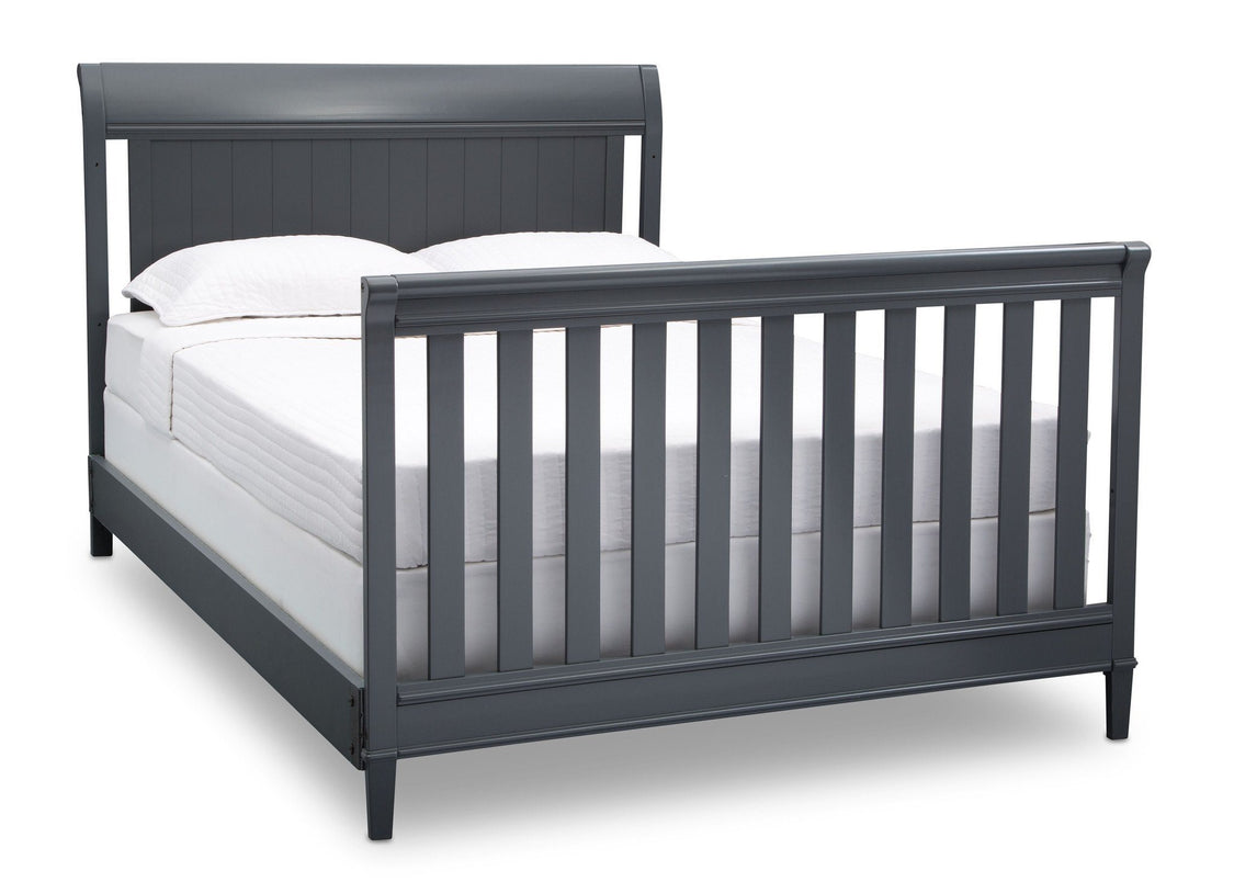 Delta Children Charcoal (029) New Haven 4-in-1 Crib, Angled Conversion to Full Size Bed, c6c