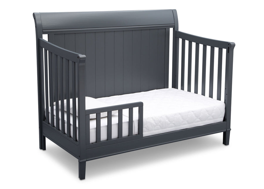 Delta Children Charcoal (029) New Haven 4-in-1 Crib, Angled Conversion to Toddler Bed, c4c 16-New Haven 4-in-1 Crib