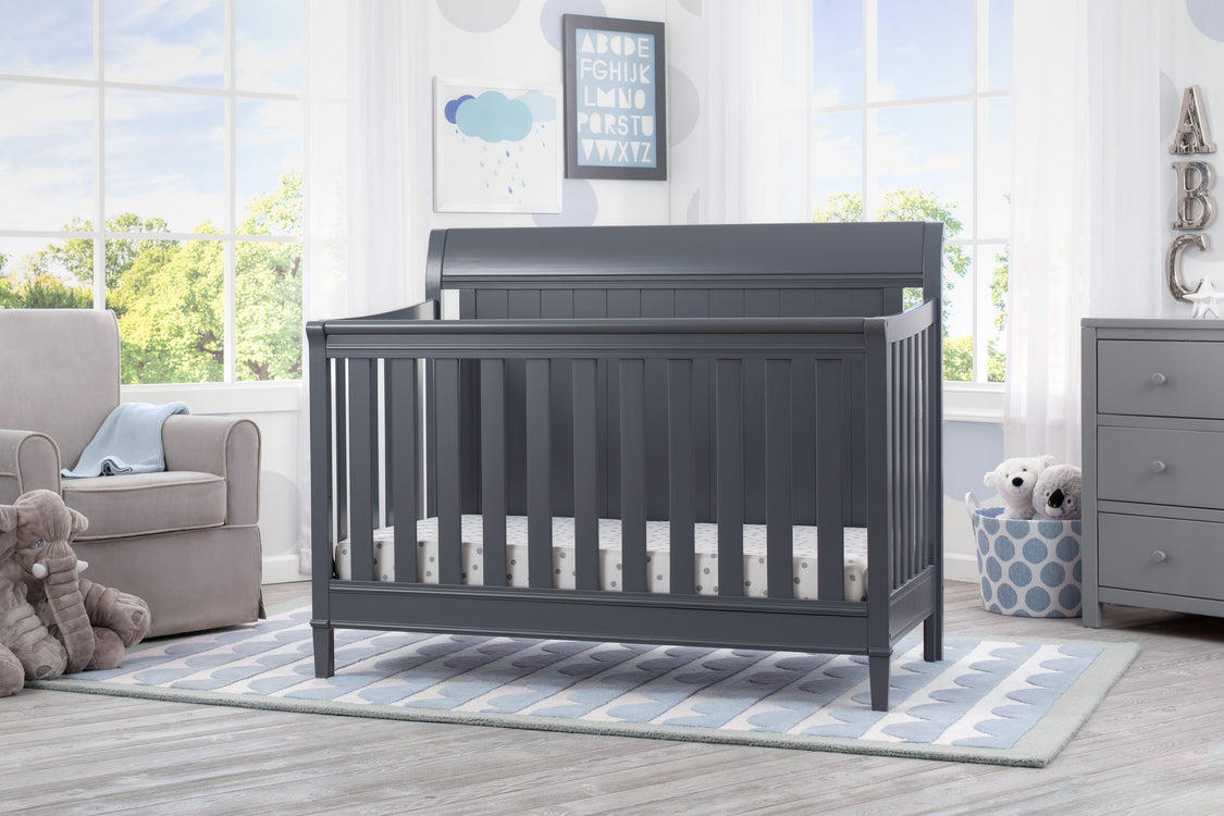 Delta Children Charcoal (029) New Haven 4-in-1 Crib, Hangtag, c1c