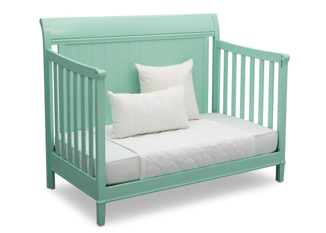 Delta Children Aqua (347) New Haven 4-in-1 Crib, Angled Conversion to Daybed, e5e