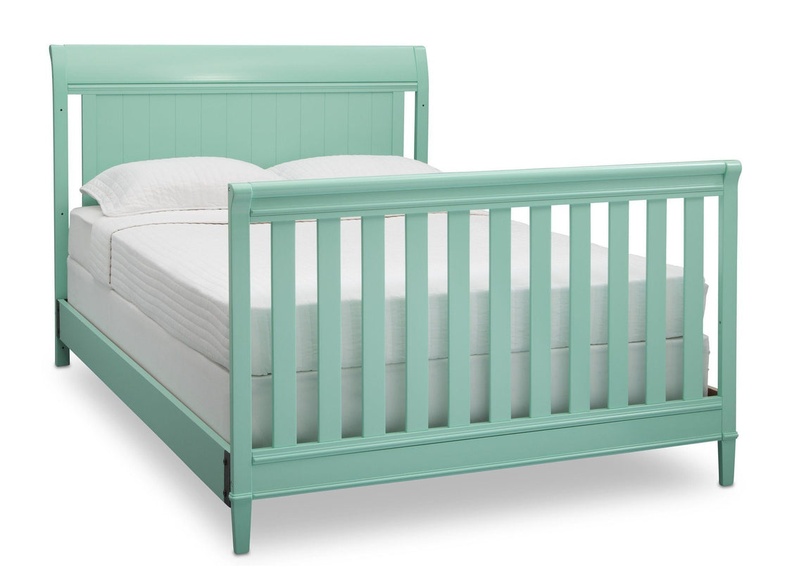 Delta Children Aqua (347) New Haven 4-in-1 Crib, Angled Conversion to Full Size Bed, e6e