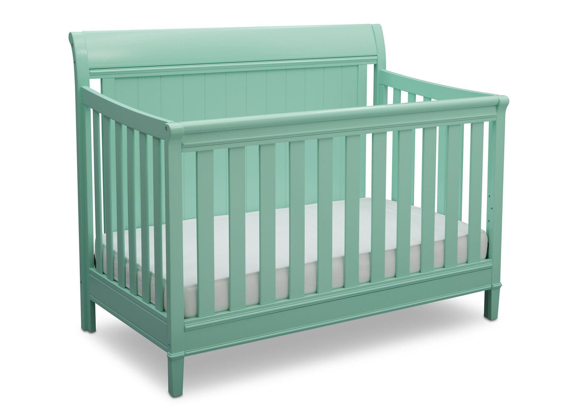 Delta Children Aqua (347) New Haven 4-in-1 Crib, Angled View, e3e