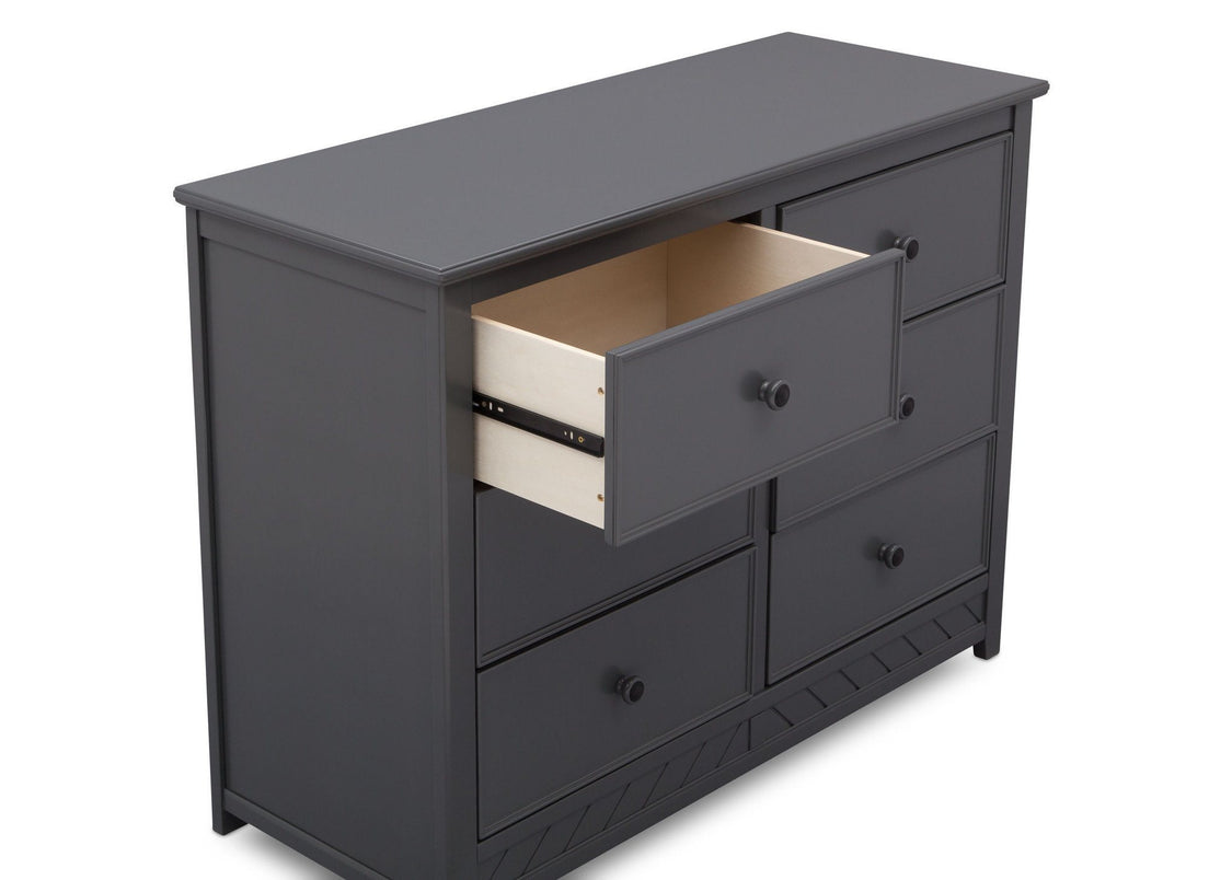 Delta Children Charcoal (029) Bennington Elite 6 Drawer Dresser Detail View b4b