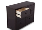 Delta Children Dark Espresso (958) Bennington Elite 6 Drawer Dresser Detail View c4c 9-Bennington Elite 6 Drawer Dresser