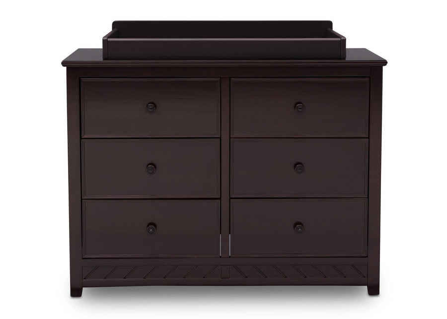 Delta Children Dark Espresso (958) Bennington Elite 6 Drawer Dresser Front view c2c 7-Bennington Elite 6 Drawer Dresser