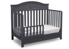 Delta Children Charcoal (029) Bennington Elite Curved 4-in-1 Crib angled conversion to toddler bed c4c 10-Bennington Elite Curved 4-in-1 Crib