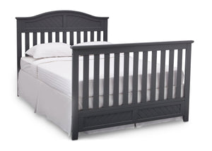 Delta Children Dark Charcoal (029) Bennington Elite Curved 4-in-1 Crib angled conversion to full size bed c6c 7