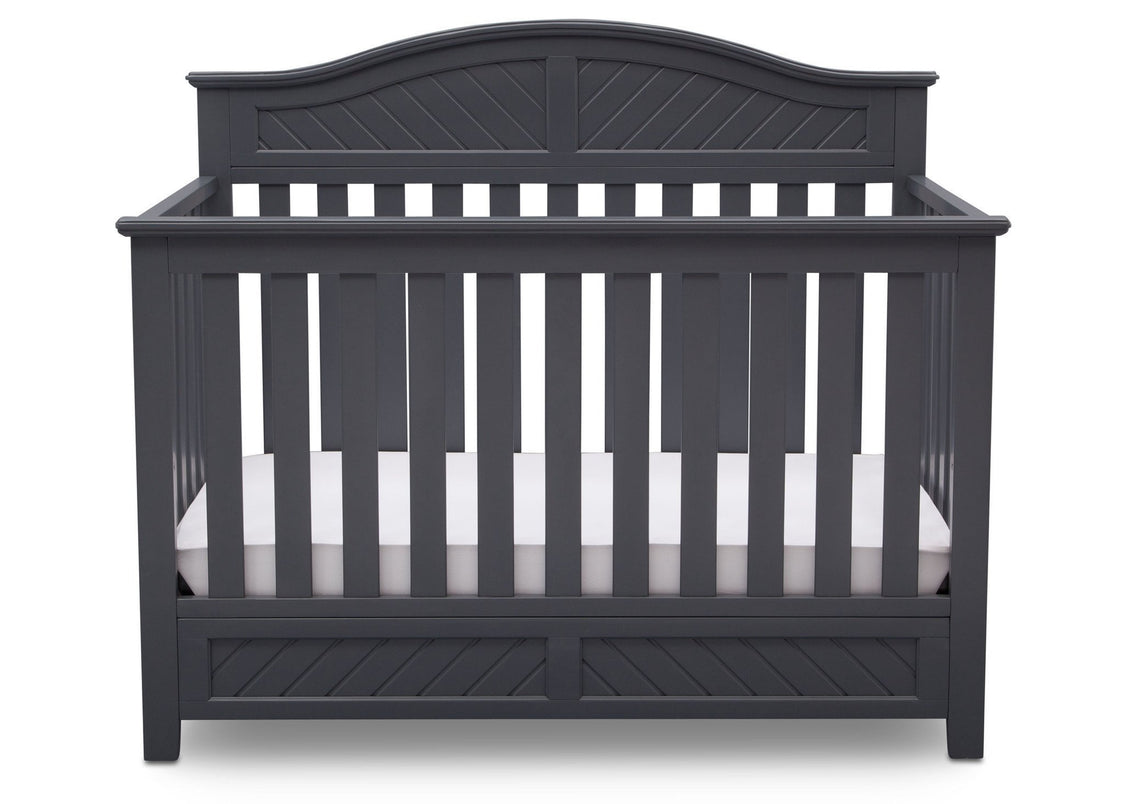 Delta Children Charcoal (029) Bennington Elite Curved 4-in-1 Crib Front View c2c