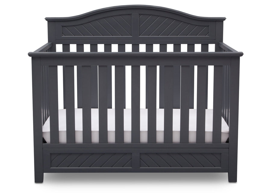 Delta Children Charcoal (029) Bennington Elite Curved 4-in-1 Crib Front View c2c 8-Bennington Elite Curved 4-in-1 Crib