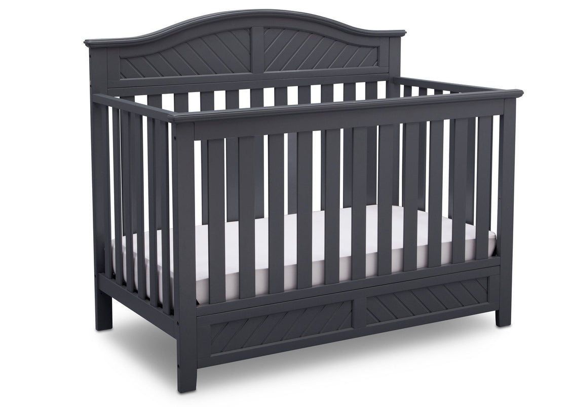 Delta Children Dark Charcoal (029) Bennington Elite Curved 4-in-1 Crib Side View c3c