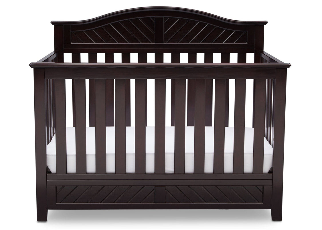 Delta Children Dark Espresso (958) Bennington Elite Curved 4-in-1 Crib Front View b2b