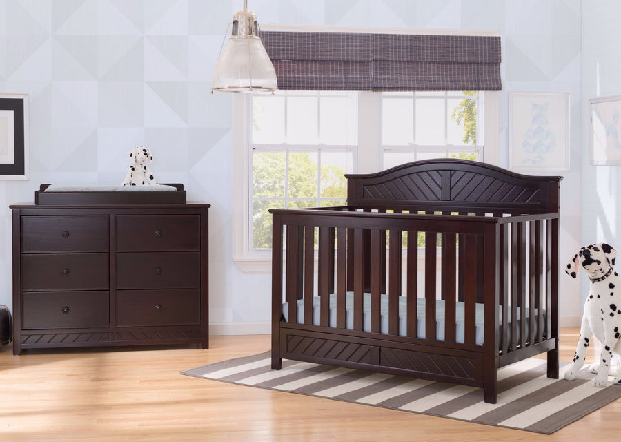 Dark Espresso (958) 11-Bennington Elite Curved 4-in-1 Crib