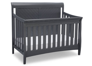 Delta Children Charcoal Grey (029) Bennington Elite Sleigh 4-in-1 Convertible Crib (550650), Right Angle, a3a 17