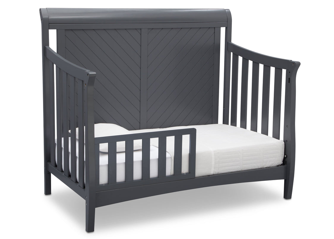 Delta Children Charcoal Grey (029) Bennington Elite Sleigh 4-in-1 Convertible Crib (550650), Toddler Bed, a4a