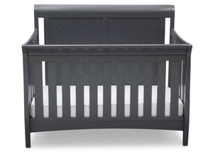 Delta Children Charcoal Grey (029) Bennington Elite Sleigh 4-in-1 Convertible Crib (550650), Straight, a2a 16