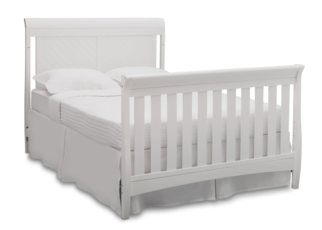 Delta Children Bianca (130) Bennington Elite Sleigh 4-in-1 Convertible Crib (550650), Full Size Bed, b6b