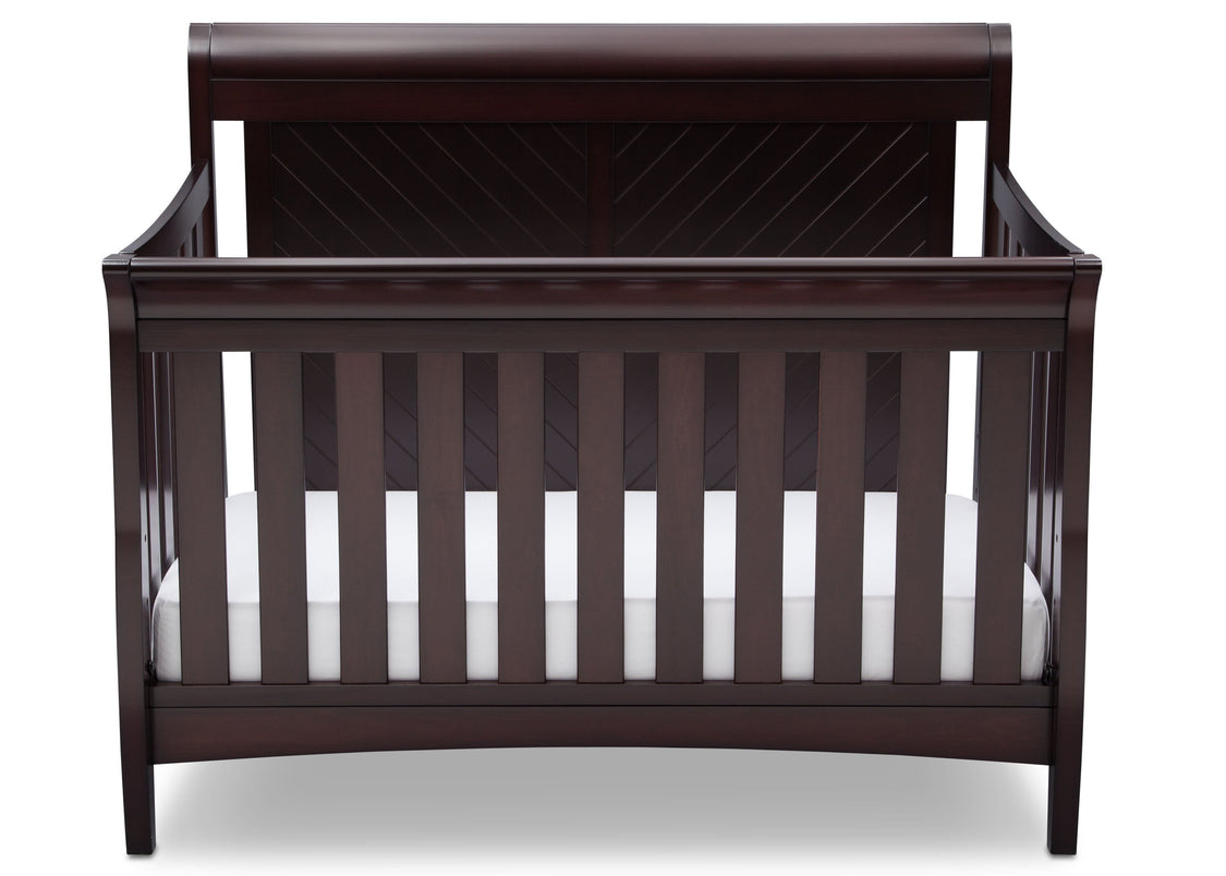 Delta Children Dark Espresso (958) Bennington Elite Sleigh 4-in-1 Convertible Crib (550650), Straight, c2c