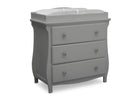 Delta Children Grey (026) Lancaster 3 Drawer Dresser with Changing Top (552030), Sideview, a3a 4-Lancaster 3 Drawer Dresser with Changing Top