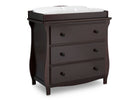 Delta Children Dark Chocolate (207) Lancaster 3 Drawer Dresser with Changing Top (552030), Side View, c3c 11-Lancaster 3 Drawer Dresser with Changing Top