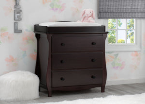 Delta Children Dark Chocolate (207) Lancaster 3 Drawer Dresser with Changing Top (552030), Hangtag, c1c 2