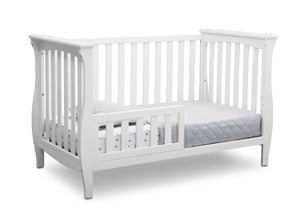 Delta Children Bianca White (130) Lancaster 3-in-1 Convertible Crib (552330), Toddler Bed, b5b 10
