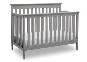 Delta Children Grey (026) Greyson Signature 4-in-1 Crib, angled view, a3a 5