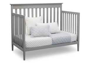 Delta Children Grey (026) Greyson Signature 4-in-1 Crib, angled conversion to daybed, a4a 7