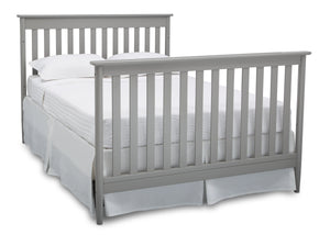 Delta Children Grey (026) Greyson Signature 4-in-1 Crib, angled conversion to full size bed, a6a 9