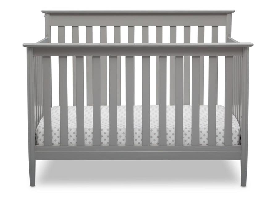 Delta Children Grey (026) Greyson Signature 4-in-1 Crib, front view, a2a 3-Greyson Signature 4-in-1 Convertible Crib