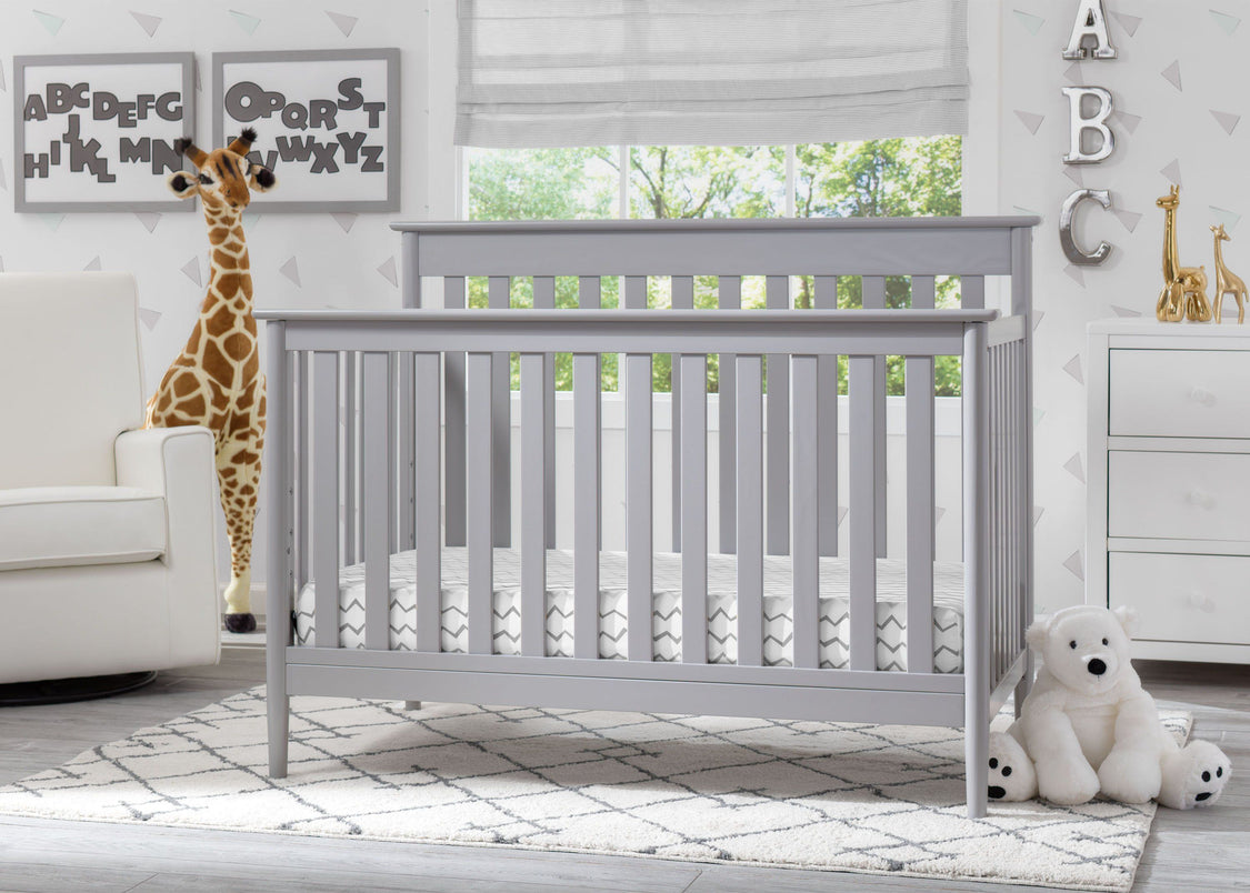 Delta Children Grey 026 Greyson Signature 4-in-1 Crib, Room View a1a