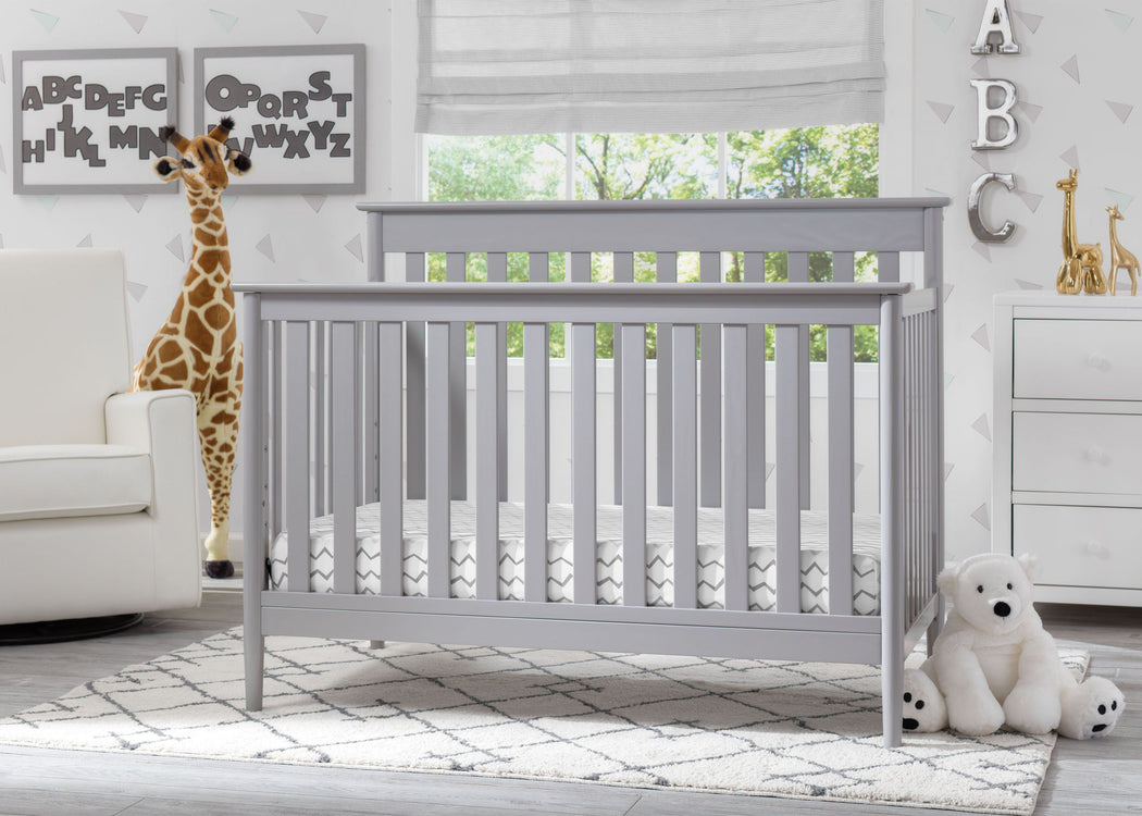 Delta Children Grey (026) Greyson Signature 4-in-1 Crib, Room View a1a
